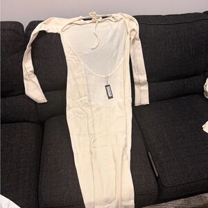 PrettyLittleThing Cream Maxi Dress